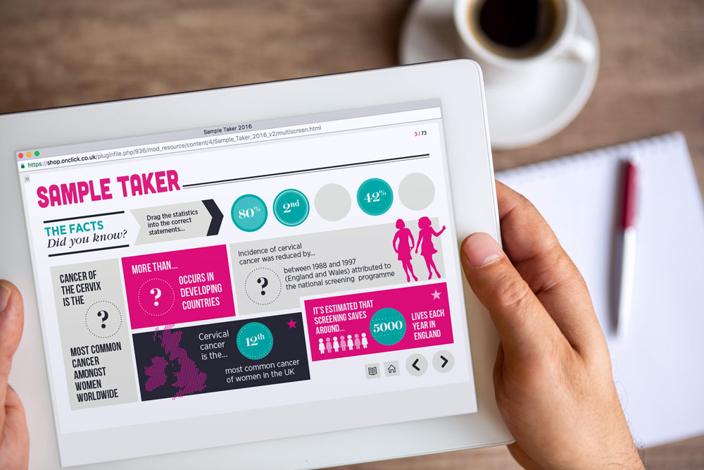 Sample Taker Cervical Screening Elearning Screenshot - Drag and Drop Activity