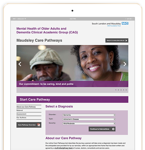Care Pathways on iPad